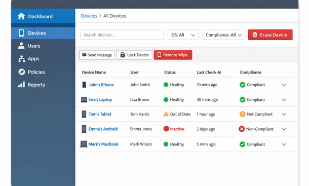 MDM Console Interface