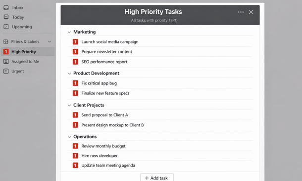 Todoist Filter Panel