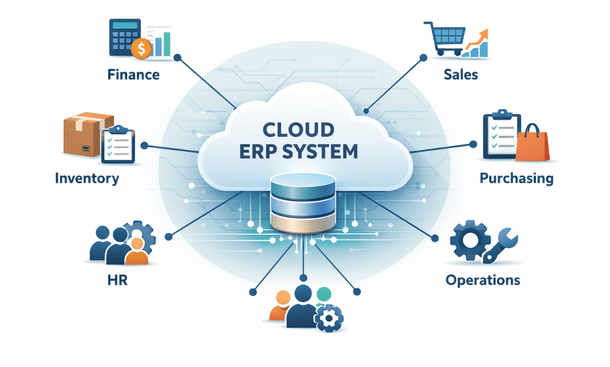 Cloud ERP System Diagram